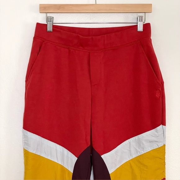 Free People Movement Flurry Pants Slim Flare Pull On Sweats Red Combo Medium - Picture 7 of 16